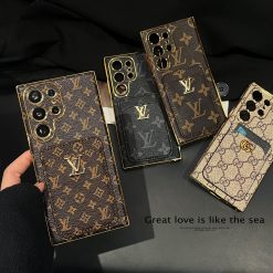 LV S25Ultra Case Louis Vuitton Samsung S23 S24 S25Ultra Case with Card Holder