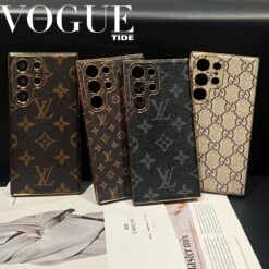 Louis Vuitton Samsung Galaxy S25 Ultra S24 Ultra S23 Ultra S22 Ultra Leather Phone Case with Card Holder Wallet Luxury Shockproof Protective LV Cover