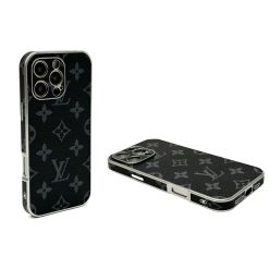 Luxury Louis Vuitton iPhone 16 Series Case Leather Design, Classic LV Logo Pattern
