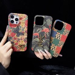 YSL iPhone 16 Pro Max Case Yves Saint Laurent Logo Flower Bird Designer Luxury Slim Protective Phone Cover Red Black Green iPhone Case