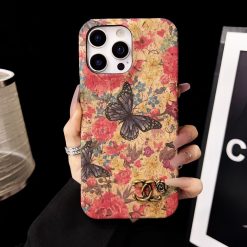 Chanel CC iPhone 16 Pro Max Case Butterfly Flower Design