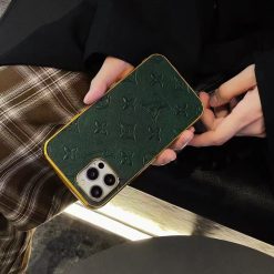 Louis Vuitton iPhone 15 Pro Max LV Leather Phone Case