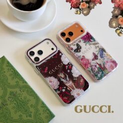 Floral Gucci GG iPhone 17 Pro Max Soft Case Vintage Rose Flower Bloom Designer Cover for iPhone 17 Air 16 Pro Max 15 Pro Max 14 Pro Max Luxury Protective Phone Case