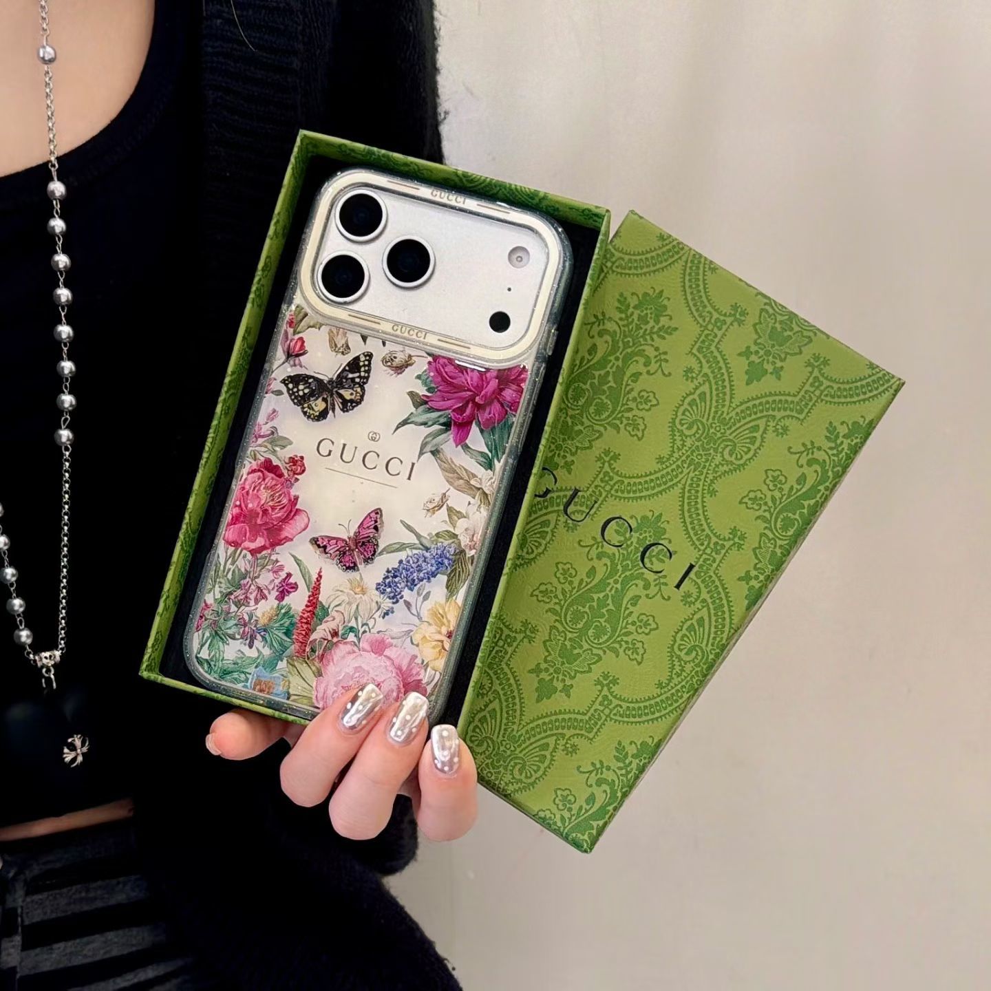 Floral Gucci GG iPhone 17 Pro Max Soft Case Vintage Rose Flower Bloom Designer Cover for iPhone 17 Air 16 Pro Max 15 Pro Max 14 Pro Max Luxury Protective Phone Case - Image 6