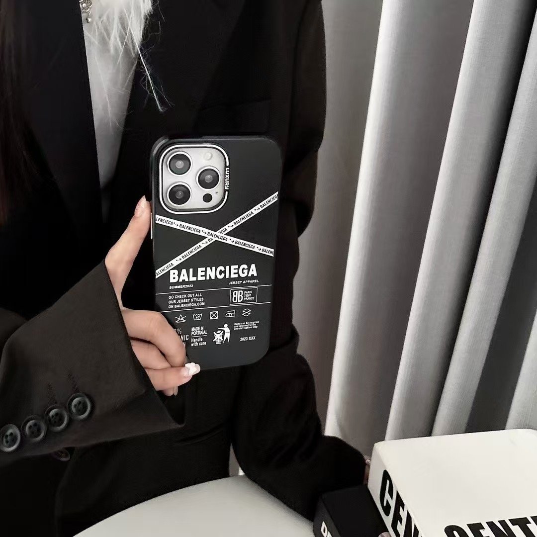 Luxury Black Balenciaga iPhone 16 15 Pro Max Case - Image 3