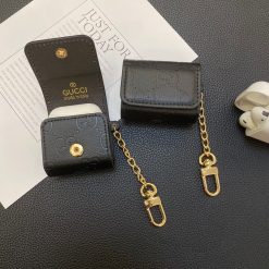 Gucci AirPods 4 / AirPods Pro 2 / AirPods 3 Leather Case – GG Black AirPods Protective Cover