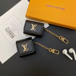 Louis Vuitton AirPods 4 / AirPods Pro 2 / AirPods 3 Leather Case – LV Black AirPods Protective Cover