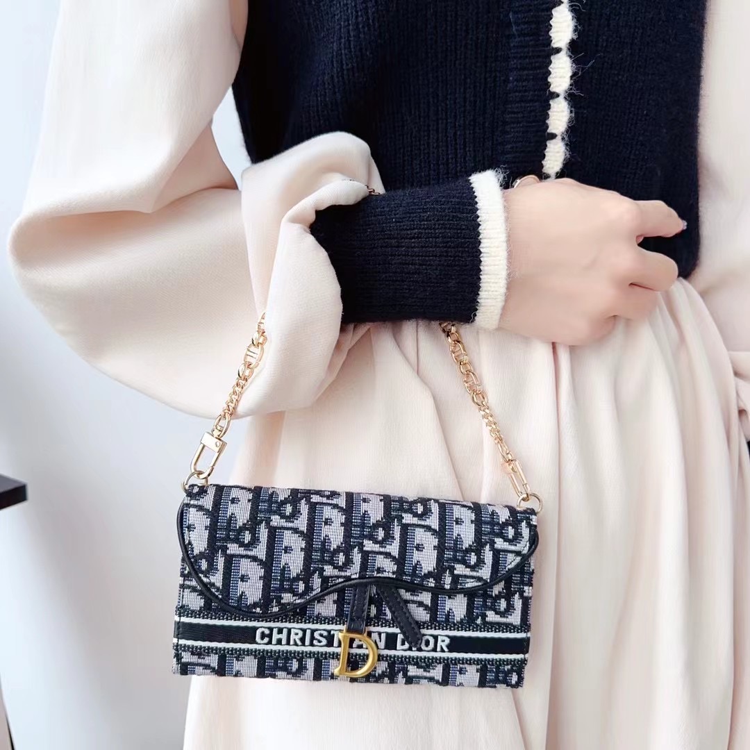 Dior Phone Bag Case iPhone 16 15 Pro Max With Chain Strap Card Holder - Image 4