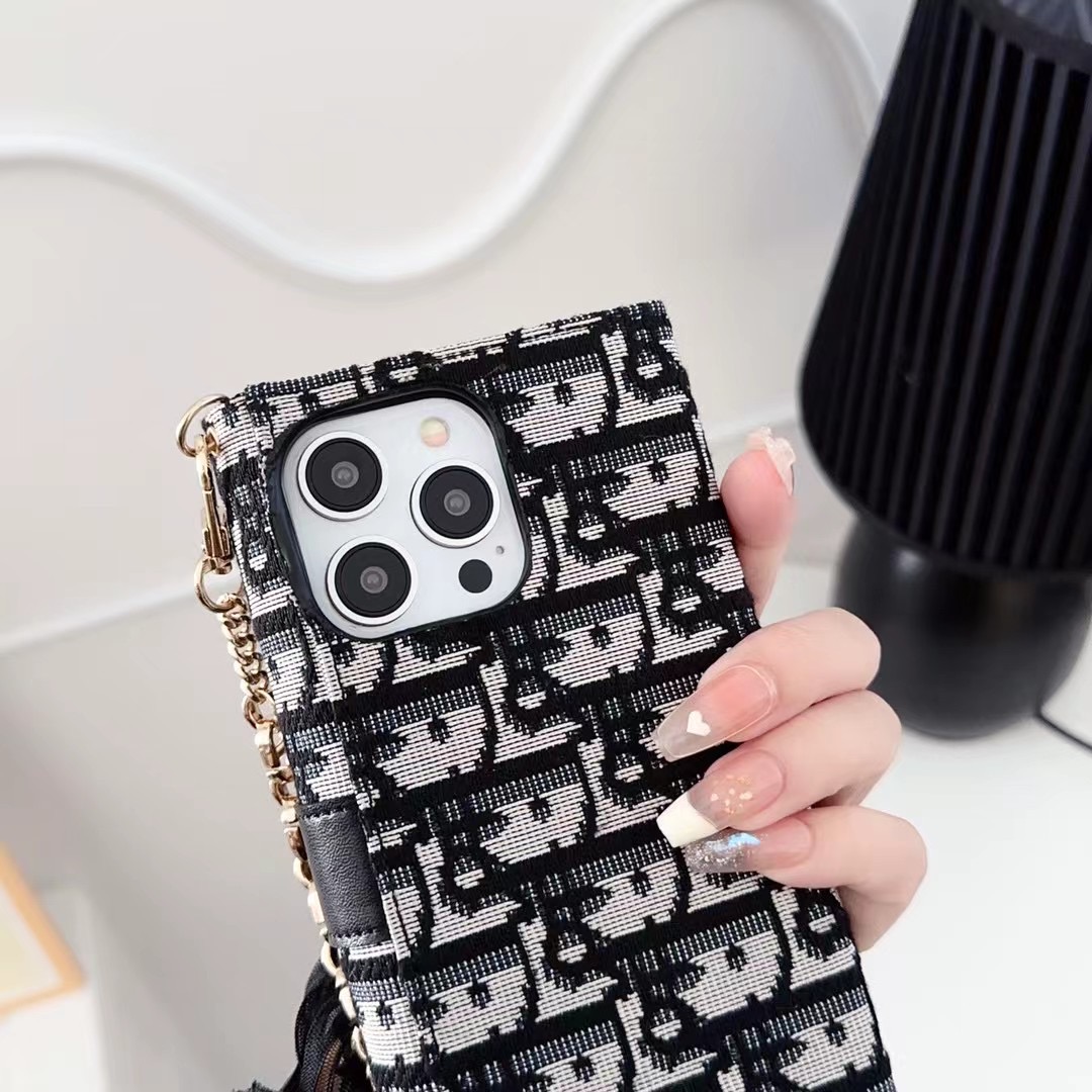 Dior Phone Bag Case iPhone 16 15 Pro Max With Chain Strap Card Holder - Image 6