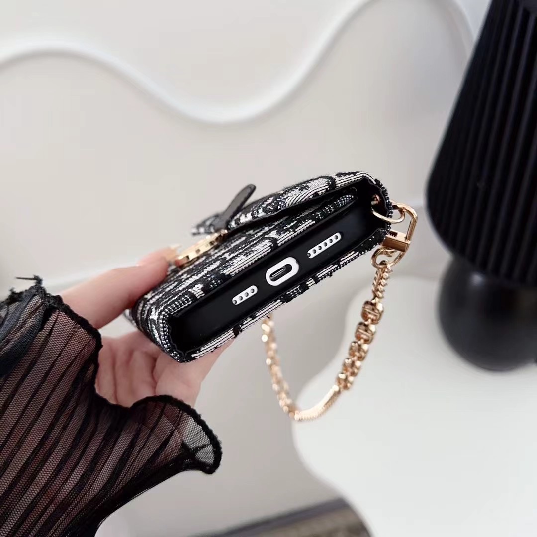 Dior Phone Bag Case iPhone 16 15 Pro Max With Chain Strap Card Holder - Image 7