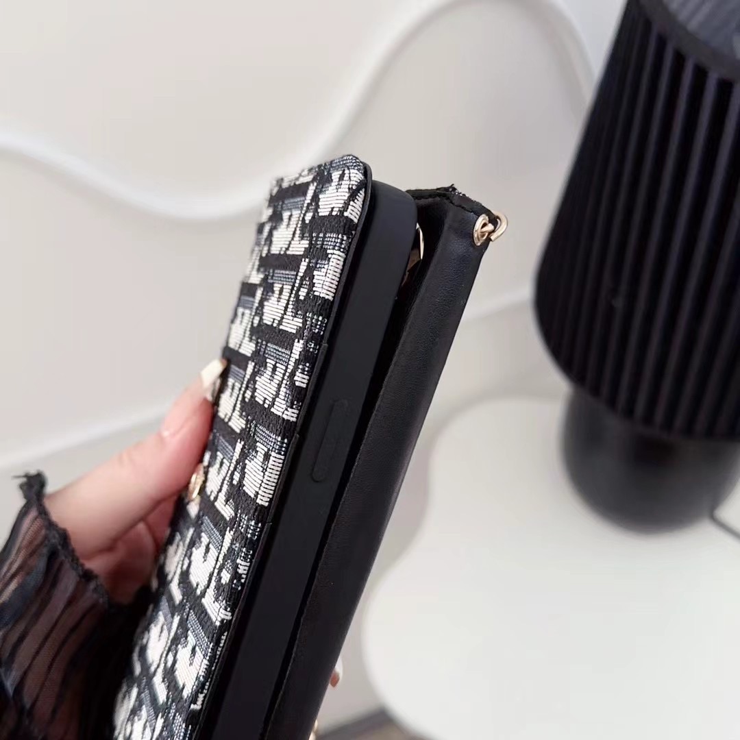 Dior Phone Bag Case iPhone 16 15 Pro Max With Chain Strap Card Holder - Image 8
