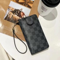 Louis Vuitton iPhone 17 Pro Max Leather Phone Pouch Bag Wallet Crossbody for iPhone 16 15 14