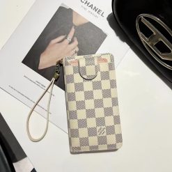 White Louis Vuitton iPhone 17 Air & 17 Pro Max Leather Phone Pouch Bag Wallet for iPhone 16 15