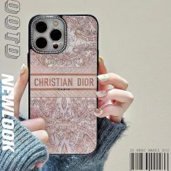 Luxury Christian-Dior Leather iPhone 17 16 Pro Max Case with Dior Logo – Designer Dior Paris Phone Case Cover