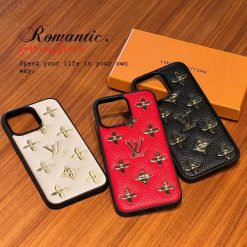 Louis Vuitton iPhone 17 Pro Max 16 Pro Max 15 Pro Max Leather Case LV Monogram Luxury Phone Case