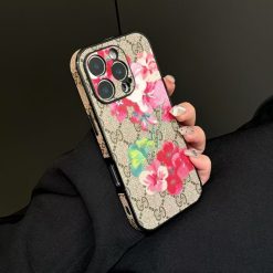 Gucci Flower iPhone 17 Air 16 15 Pro Max Leather Case GG Bloom Floral Phone Case