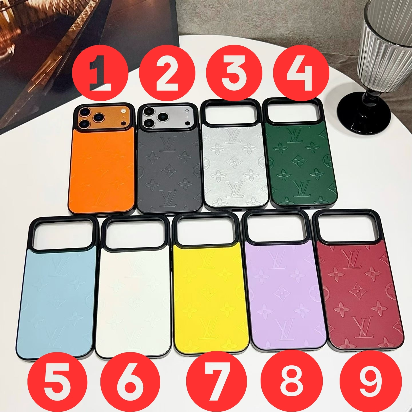 Orange Louis-Vuitton iPhone 17 Pro Max Leather Case – LV Designer Cover for iPhone 16 Plus / 15 Pro Max - Image 9