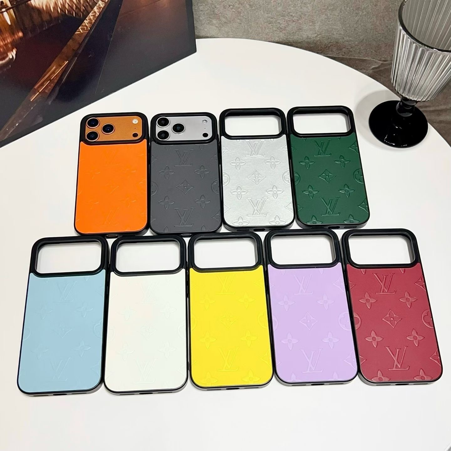 Orange Louis-Vuitton iPhone 17 Pro Max Leather Case – LV Designer Cover for iPhone 16 Plus / 15 Pro Max - Image 4