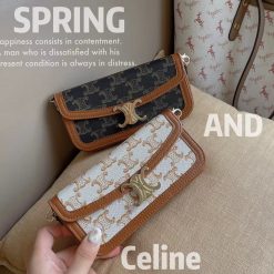 Luxury Celine Phone Bag iPhone 17 16 Pro Max Case Wallet with Strap