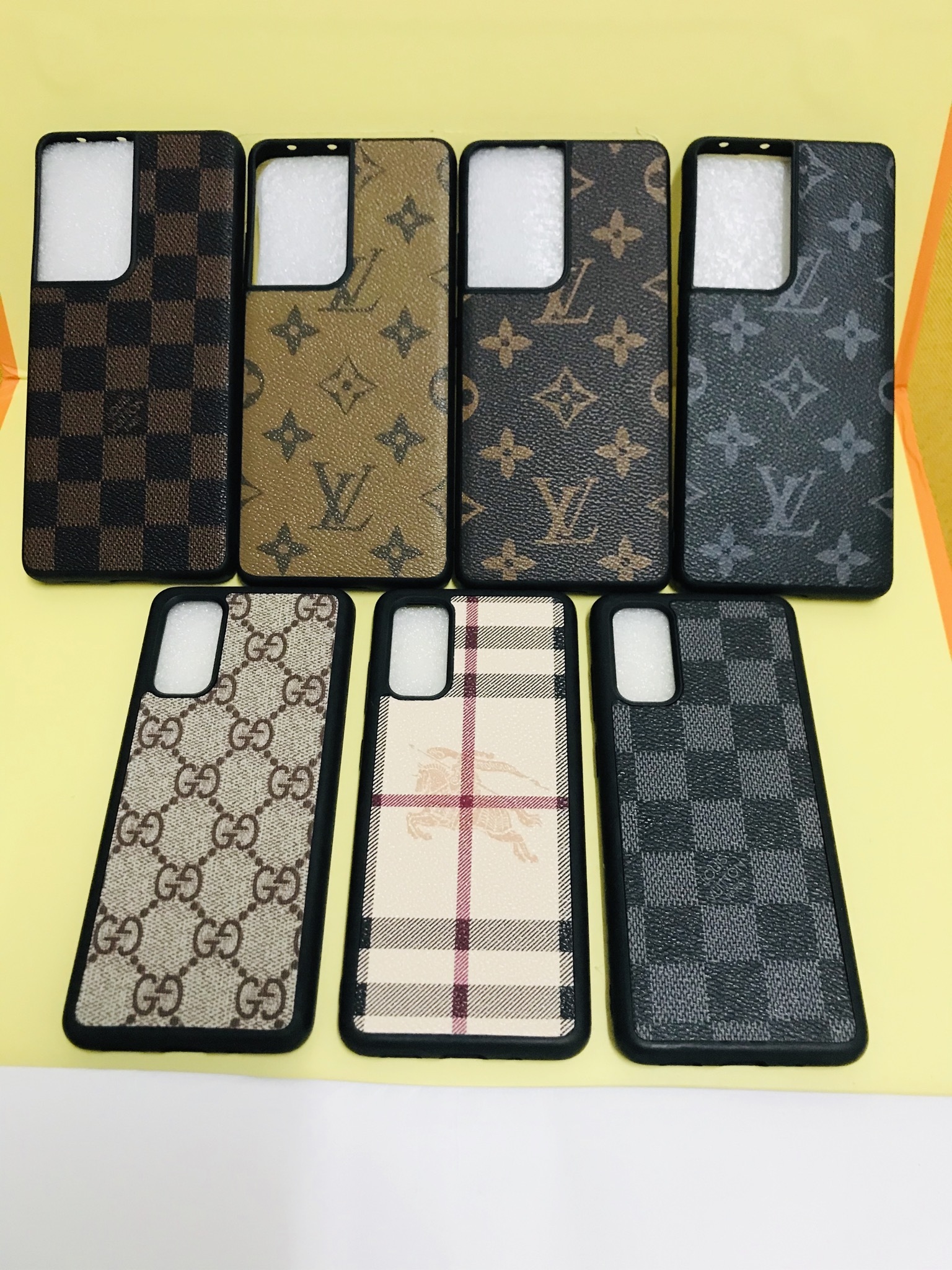 LV Samsung Galaxy S25 Ultra Leather Wallet Phone Case with Strap Card Holder Crossbody Pouch Cover for Samsung S25 Plus S24 Ultra S23 Ultra S22 Ultra S21 Ultra