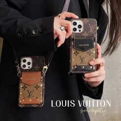 Louis Vuitton Case With Card Holder Wallet For iPhone 13 14 15 16 Pro Max