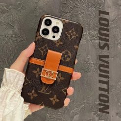 Louis Vuitton iPhone 15 Pro Max / 14 Pro Max Leather Wallet Case with Card Holder – LV Designer Phone Cover