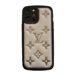 Louis Vuitton LV Logo Leather Case For iPhone 15 14 Pro Max