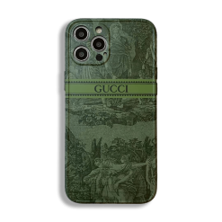 Green Gucci GG iPhone 16 Pro Max Soft Case Vintage Design