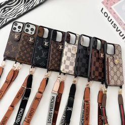 Louis Vuitton iPhone 17 Pro Max Case with Card Holder Wallet and Strap