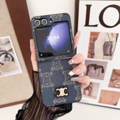 Celine Samsung Galaxy Z Flip 6 / 5 / 4 / 3 Leather Case – Luxury Designer Phone Cover
