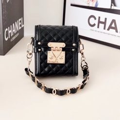 Chanel CC Samsung Galaxy Z Flip 5 / 4 / 3 Leather Case – Designer Small Phone Bag Cover with Handle Strap