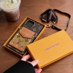 Louis Vuitton iPhone 16 Pro Max Case Phone Wallet With Long Strap