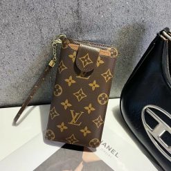 Louis Vuitton iPhone 17 Pro Max Leather Phone Bag Crossbody Pouch Wallet for iPhone 16 15 14