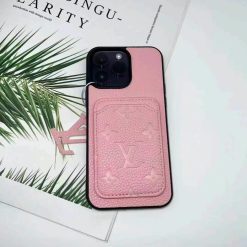 Pink Louis-Vuitton LV Leather iPhone 17 Pro Max Case Luxury Designer iPhone 16 15 Pro Max Phone Case