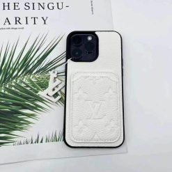 Louis Vuitton LV-Monogram Leather Case for iPhone 17 16 15 Pro Max with Card Holder Wallet