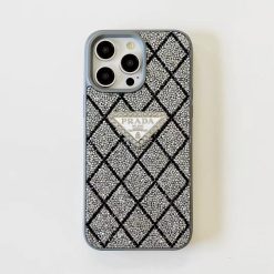 Prada-Milano iPhone 17 Pro Max Case Luxury Leather Phone Case for iPhone 16 15 14 13