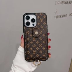 Brown Louis Vuitton iPhone 16 Leather Case With Card Holder Wallet