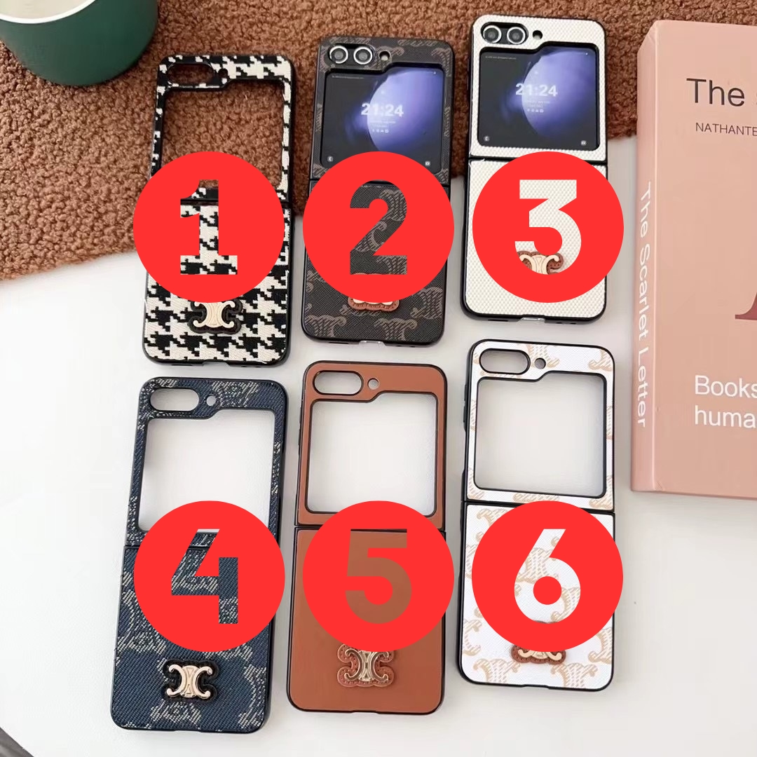 Celine Leather Case for Samsung Galaxy Z Flip 6 / 5 / 4 / 3 – Luxury Designer Protective Phone Cover (Copy) - Image 8