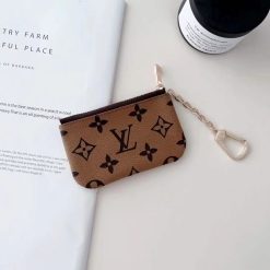 Louis-Vuitton Small Leather Wallet Bag Card Holder Key Pouch Purse – LV Monogram Coin & Card Case