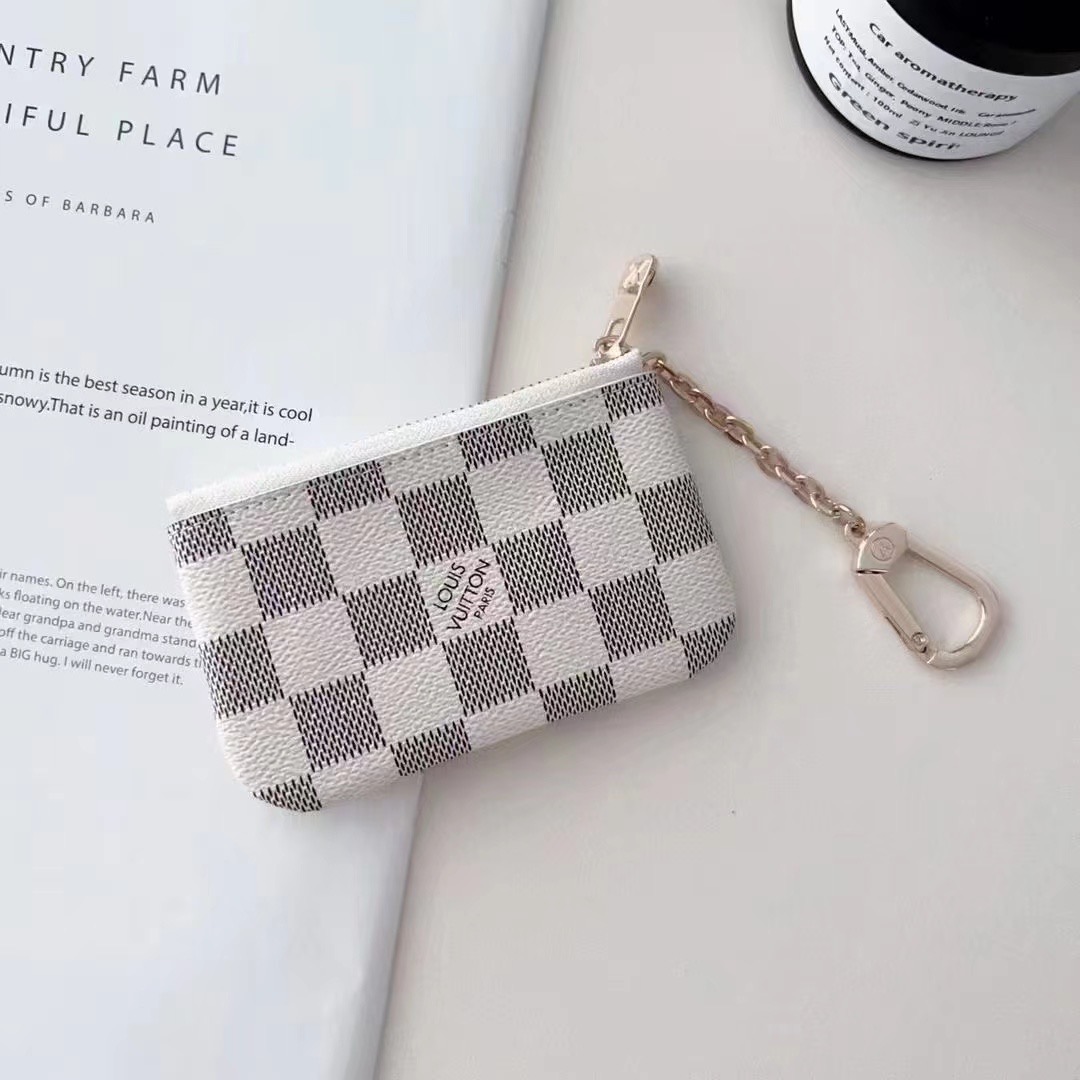 Louis-Vuitton Small Leather Wallet Bag Card Holder Key Pouch Purse – LV Monogram Coin & Card Case - Image 4